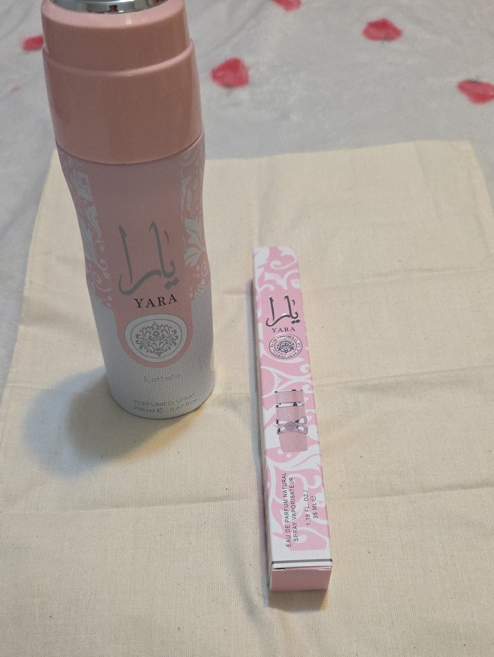 Yara Pink Perfume Spray And Travel Spray Duo - Soft Pink Packaging